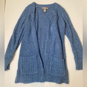 alexandra + oak blue cardigan sweater size medium women’s